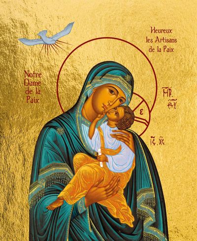 Image de Notre Dame de la Paix - Icône dorée à la feuille 12x9,6 cm -  223.63