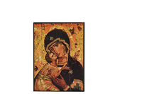 Image de Vierge de Tendresse de Vladimir - Icône dorée à la feuille 13,8x10,6 cm -  135.64