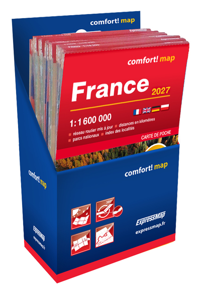 Picture of Display 10+1 France 2027 1/1.600.000 (carte poche format laminée)