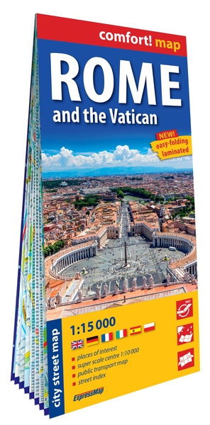 Picture of Rome et le Vatican 1/15.000 (carte grand format laminée - plan de ville)