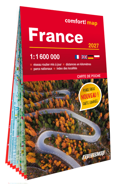 Picture of France 2027 1/1.600.000 (carte poche format laminée)