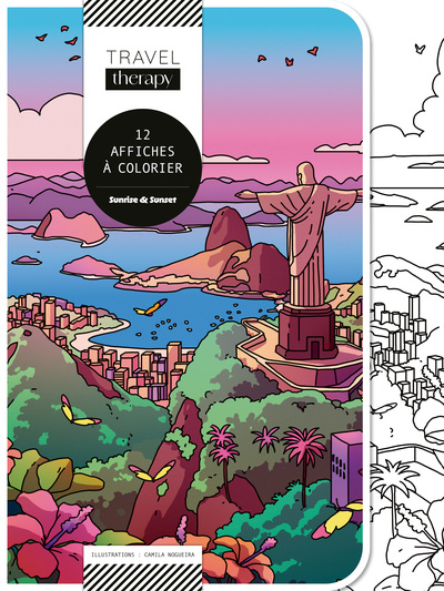 Image de Sunrise & Sunset - 12 affiches à colorier
