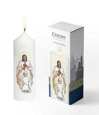 Image de Cierge Première Communion blanc - Seigneur Jésus fille blonde