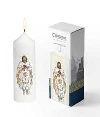 Image de Cierge Première Communion blanc - Seigneur Jésus garçon blond