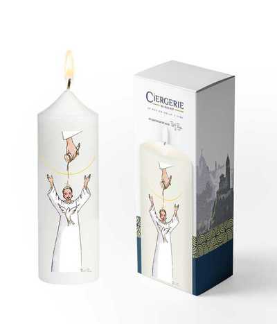 Image de Cierge Confirmation blanc - Onction garçon blond