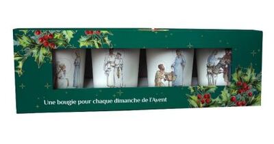 Image de Coffret kit de 4 bougies parfumées en verre de l'avent