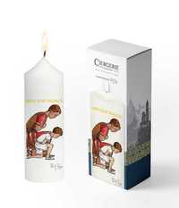 Image de Cierge Première Communion blanc - Centurion garçon brun