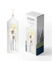 Image de Cierge Confirmation blanc - Chevalier Esprit fille blonde