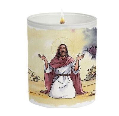 Picture of Bougie parfumée pour le carême, Jésus au désert petit page