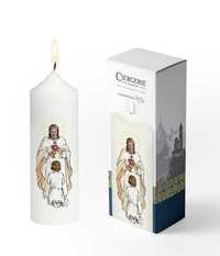 Image de Cierge Première Communion blanc - Seigneur Jésus fille brune
