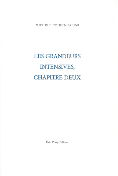 Picture of Les grandeurs intensives, chapitre deux