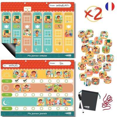 Image de DUO TABLEAUX SEMAINIER ET JOURNALIER MAGNéTIQUE