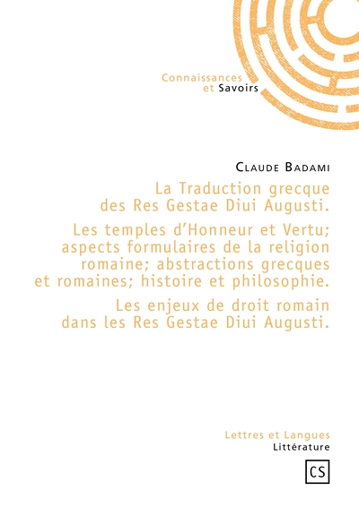 Image de La Traduction grecque des Res Gestae Diui Augusti