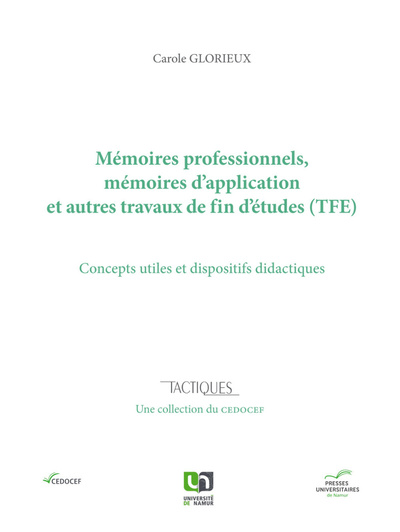 Picture of MEMOIRES PROFESSIONNELS, MEMOIRES D'APPLICATION ET AUTRES TRAVAUX DE FIN D'ETUDES (TFE) : CONCEPTS U