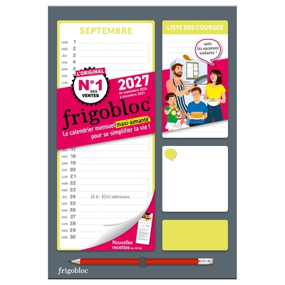 Image de Frigobloc Mensuel Compact 2027  - Calendrier Compact / mois (de sept. 2026 à déc. 2027)