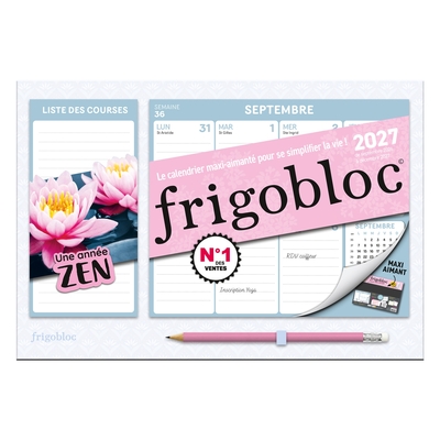 Image de Mini Frigobloc Hebdomadaire Zen 2027  - Calendrier compact / sem (de sept. 2026 à déc. 2027)