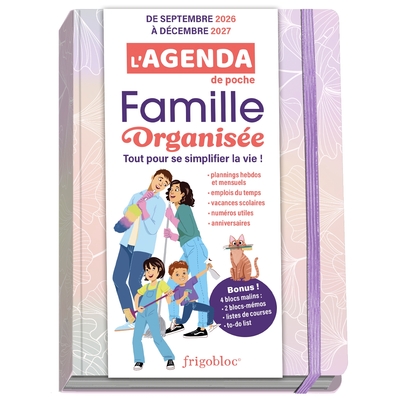 Image de L'agenda de poche 2027 de la famille organisée - rose (de sept. 2026 à déc. 2027)