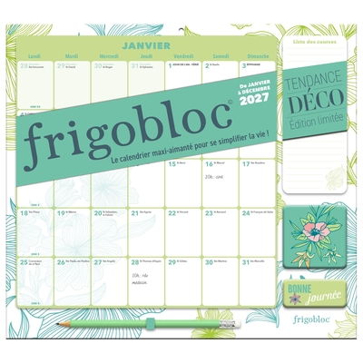 Picture of Frigobloc Mensuel 2027 Déco Végétal - Calendrier organiseur familial (de janv. à déc. 2027)