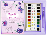 Image de Coffret Aquarelle - Parenthèse fleurie - 30 illustrations à peindre
