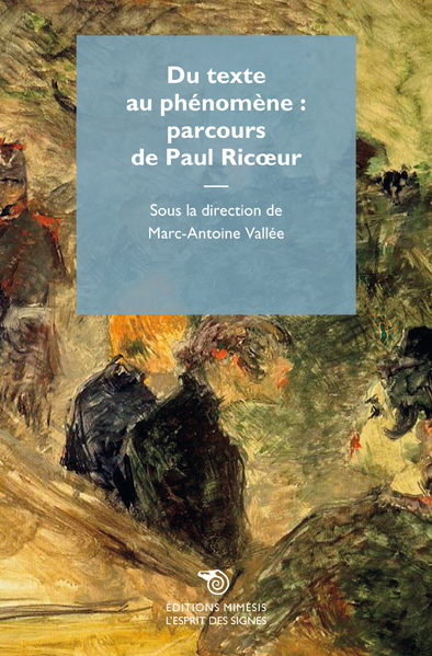 Picture of Du Texte Au Phenomene, Parcours De Paul Ricoeur