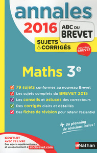 Image de Annales Brevet 2016 mathématique 3ème - Sujets et corrigés