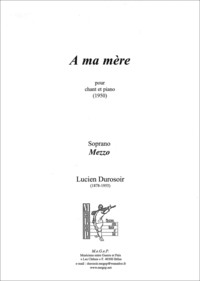 Picture of À ma mère pour chant et piano (voix moyenne)