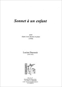 Image de Sonnet à un enfant pour chant (voix élevée) et piano