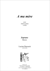 Image de À ma mère pour chant et piano (voix élevée)