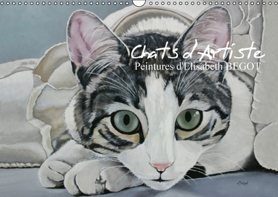 Image de Chats d'Artiste Peintures d'Elisabeth BEGOT (Calendrier mural Calendrier perpétuel DIN A3 horizontal)