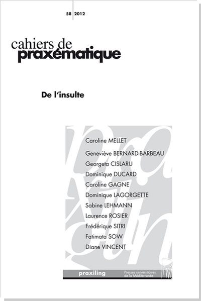Picture of Cahiers de praxématique n° 58