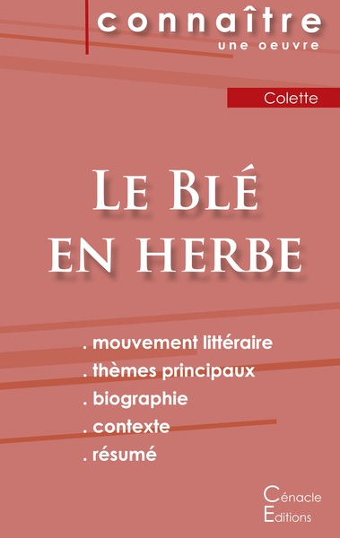 Picture of Fiche de lecture Le Blé en herbe de Colette (Analyse littéraire de référence et résumé complet)