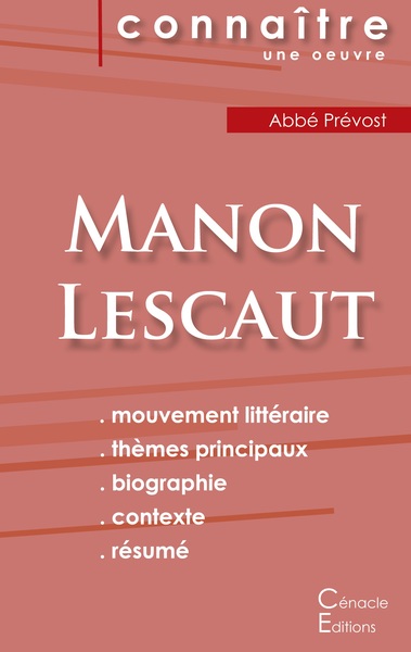 Picture of Fiche de lecture Manon Lescaut de l'Abbé Prévost (Analyse littéraire de référence et résumé complet)