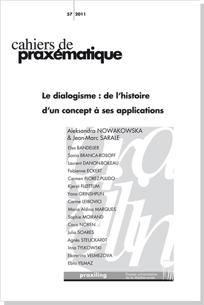 Picture of Cahiers de praxématique n° 57 Le dialogisme : de l'histoire d'un concept à ses applications