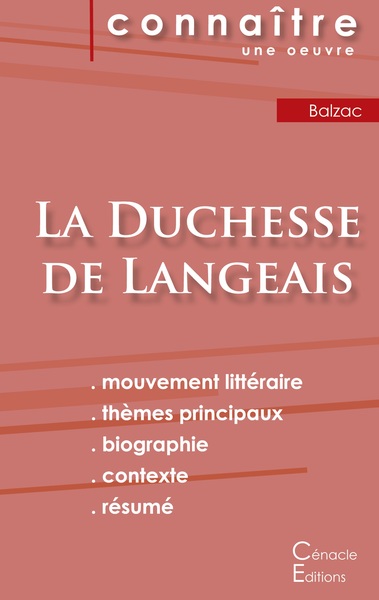 Picture of Fiche de lecture La Duchesse de Langeais de Balzac (Analyse littéraire de référence et résumé complet)