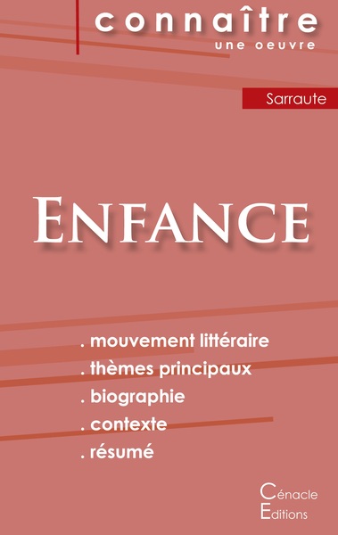 Picture of Fiche de lecture Enfance de Nathalie Sarraute (Analyse littéraire de référence et résumé complet)