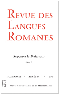 Picture of Revue des Langues Romanes Tome 118 n° 1 Repenser le Perlesvaus