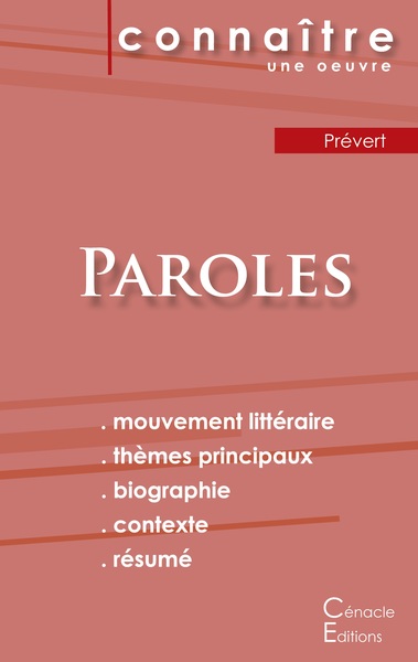 Picture of Fiche de lecture Paroles de Prévert (Analyse littéraire de référence et résumé complet)