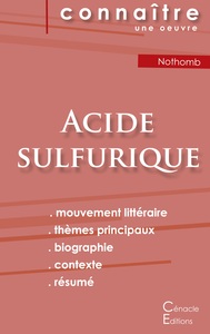 Picture of Fiche de lecture Acide sulfurique de Nothomb (Analyse littéraire de référence et résumé complet)