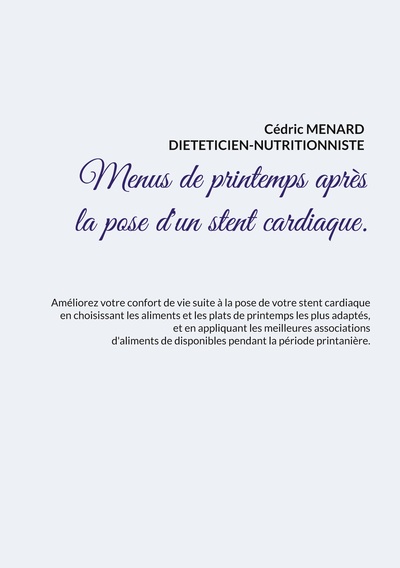 Image de Menus de printemps après la pose d'un stent cardiaque.