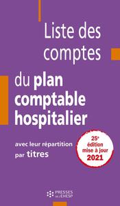 Picture of Liste des comptes du plan comptable hospitalier avec leur répartition par titres 2021