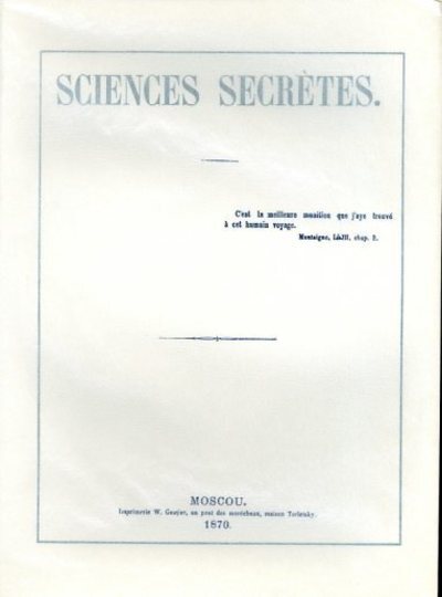 Picture of Sciences secrètes