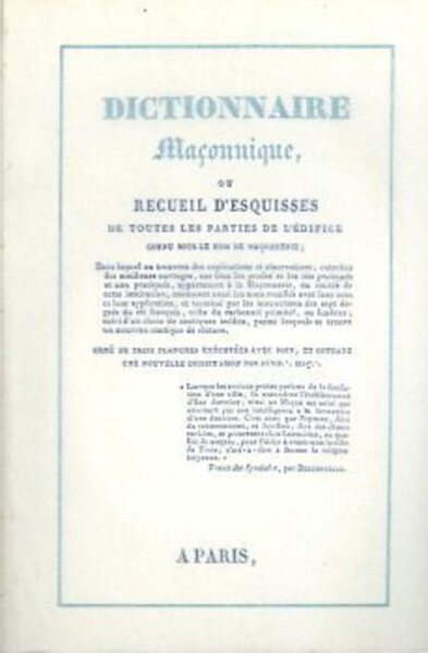 Picture of Dictionnaire maconnique