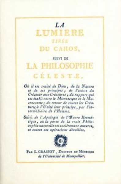 Picture of Lumiere tiree du chaos - la philosophie celeste