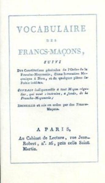 Picture of Vocabulaire des francs-macons