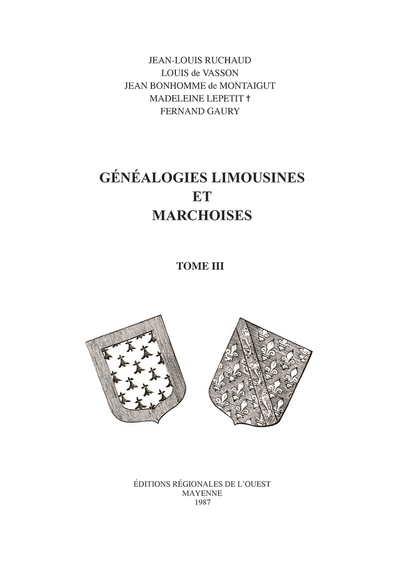 Image de Généalogies Limousines et Marchoises T03