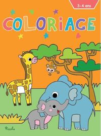 Image de Coloriage : Eléphant, girafe, singe