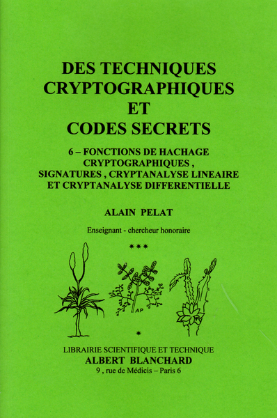 Picture of Fonctions de hachage cryptographiques, signatures, cryptanalyse linéaire et cryptanalyse différentielle