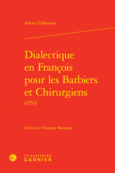 Picture of Dialectique en François pour les Barbiers et Chirurgiens