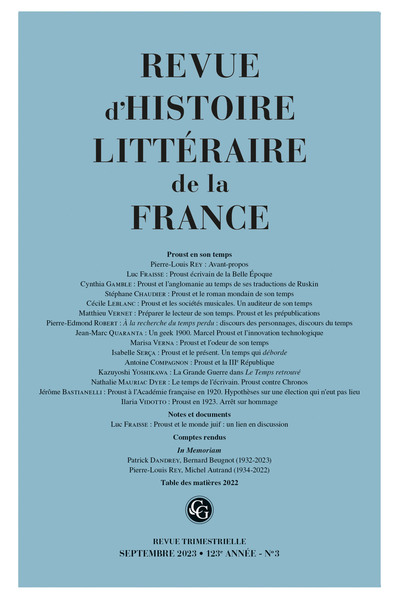 Picture of Revue d'histoire littéraire de la France
