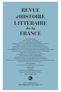 Picture of Revue d'histoire littéraire de la France